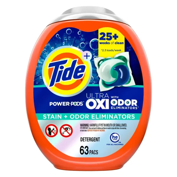 Tide Power Pods Detergent, Free & Gentle, Coldwater Clean, Pacs - 112 pacs, 2.67 kg