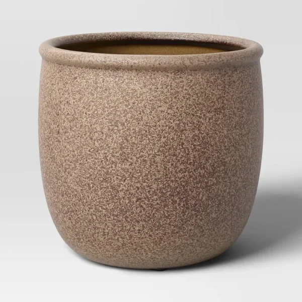 Ceramic Indoor Outdoor Planter Pot Relaxed Tan 10.04"x10.04" - Threshold
