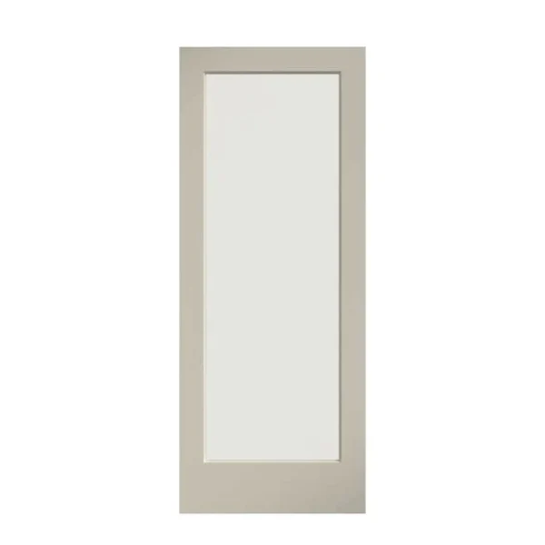 EightDoors 80 inch x 36 inch 1-Lite French Clear Glass White Prefinished Solid Wood Core Door