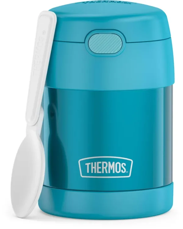Thermos Funtainer 10 Ounce Stainless Steel Vacuum Insulated Kids Food Jar with Folding Spoon Teal