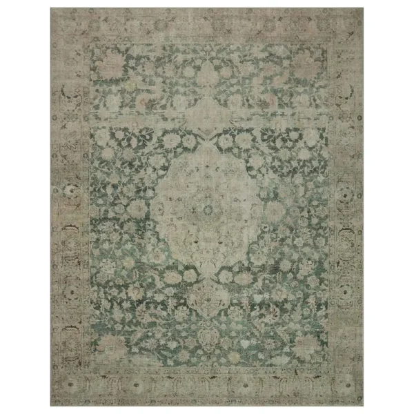 Magnolia Home Sinclair SIN-05 Jade/Sand Washable Rug by Joanna Gaines
