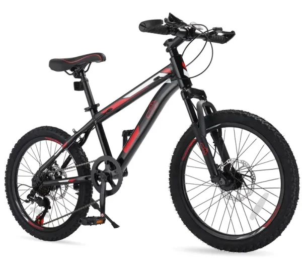 Ktaxon 20" Mountain Bike, 7 Speed Bike with Disc Brakes, Black