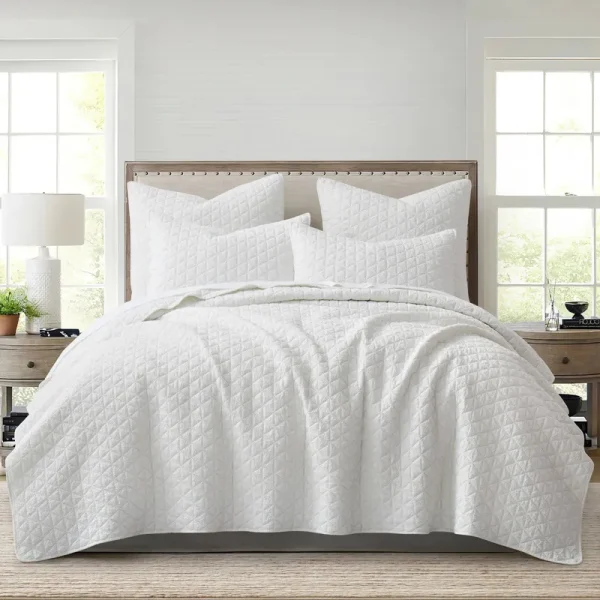 Levtex Home Rowan Quilt Set or Shams, White, King