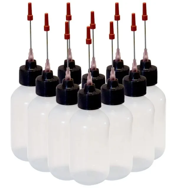 Liberty Products 10-2oz Plastic Squeeze Bottles 1.5" Stainless Applicators