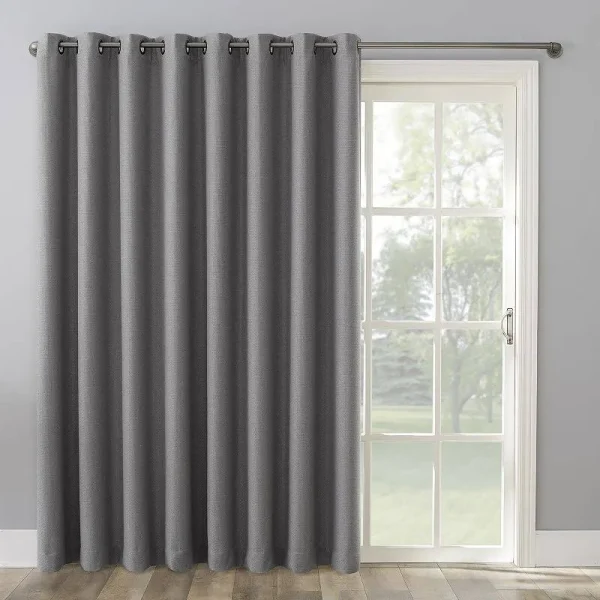 The Big One Kentfield Grommet Sliding Patio Door Curtain Panel - Gray - 100x84