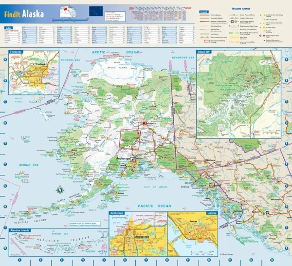 Alaska State Wall Map - 16.75" x 15.25" Paper