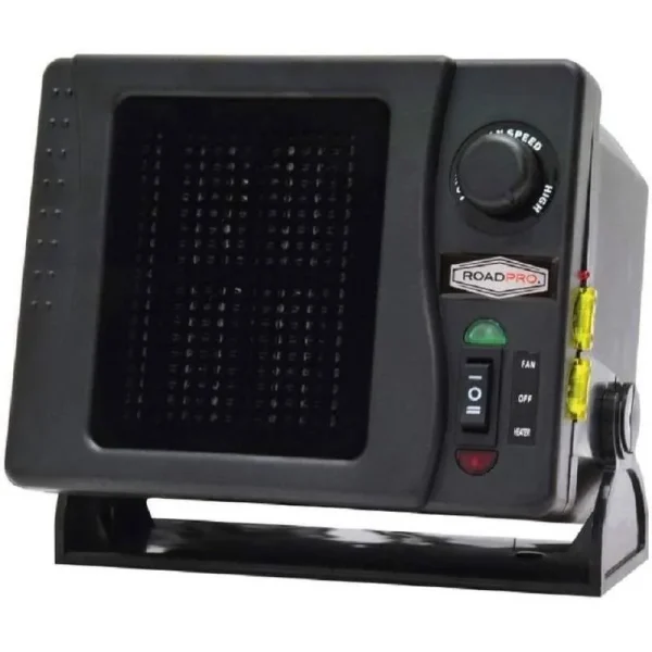 RoadPro RPSL-681 12V Direct Hook-Up Ceramic Heater/Fan w/Swivel Base