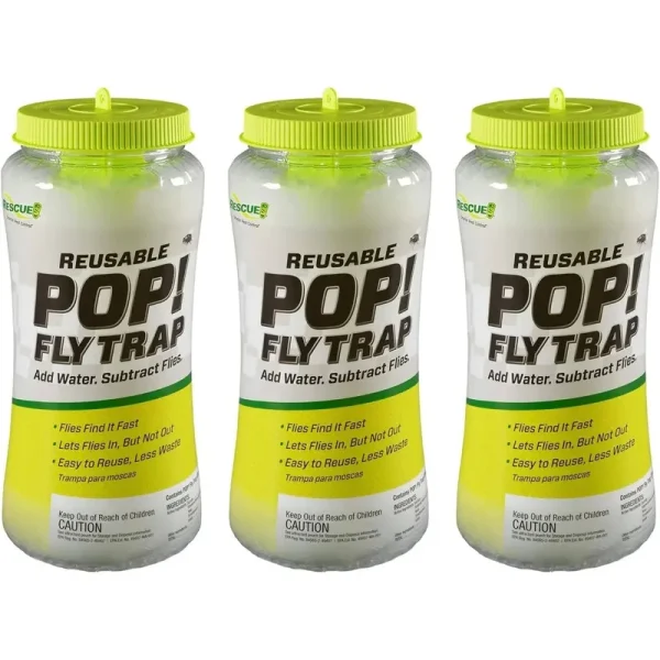 Rescue! Pop! Large Reusable Fly Trap - Piccard Pet Supplies 3-Pack