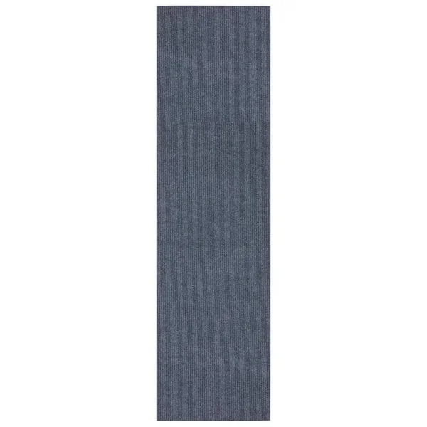 Sweet Home Stores Ribbed Waterproof Non-Slip Rubber Back Solid Runner Rug, 2 ft. W x 3 ft. L, Gray, Polyester Garage Flooring