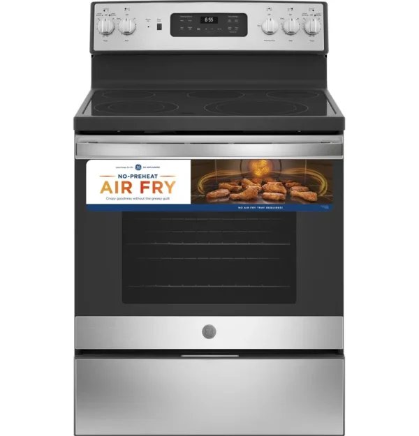 GE 30" Fingerprint Resistant Stainless Steel Freestanding Electric Convection Range
