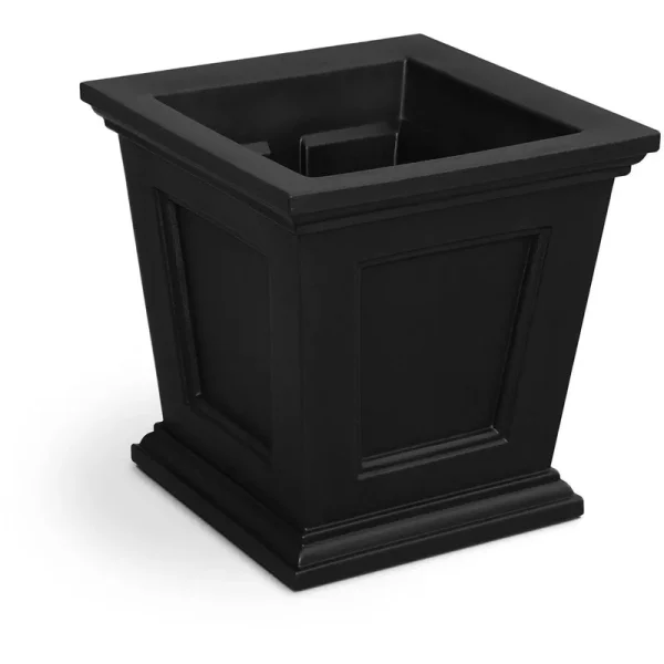 Mayne 16 in. Fairfield Square Planter - Black