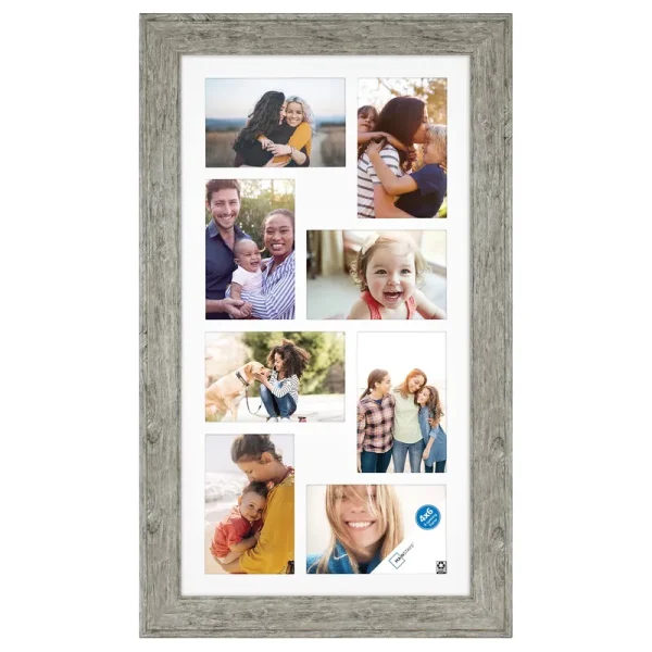Mainstays 8-Opening 4x6 Matted Rustic Gray Collage Frame