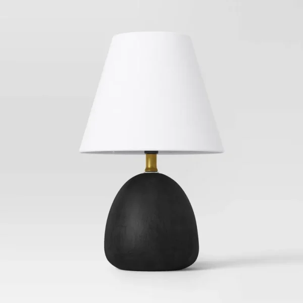 Faux Wood Mini Table Lamp Black - Threshold