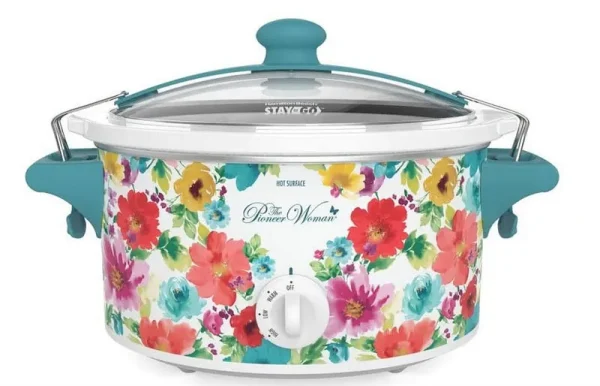 The Pioneer Woman Breezy Blossom 6 Quart Portable Slow Cooker, 33062