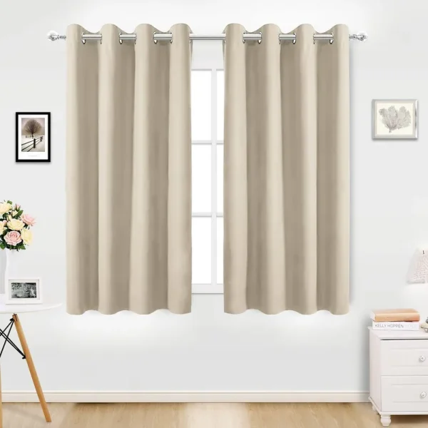 Pro Space Grommet Top Insulated Thermal Blackout Window Curtain Solid Room Drape (1 Panel) Beige 34 inchw x 45 inchh 45 Inches, Size: 34W x 45H