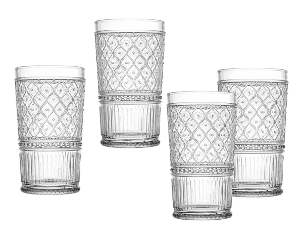 Godinger Claro Highball Glasses, Set of 4 - Clear