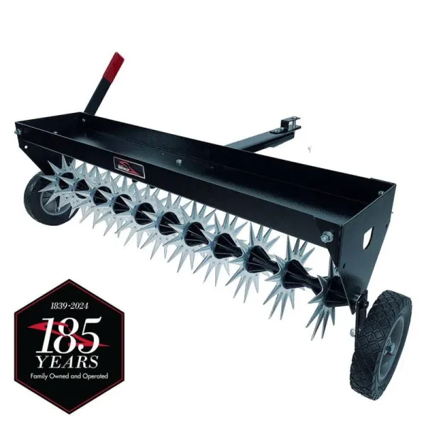 Brinly 40" Spike Aerator with Transport Wheels in Black | SAT2-40BH-G