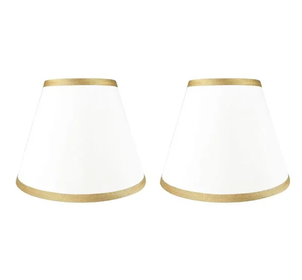 Silk/Shantung Empire Lamp Shade ( Spider ) (Set of 2) Winston Porter Color: Off White with Gold Trim