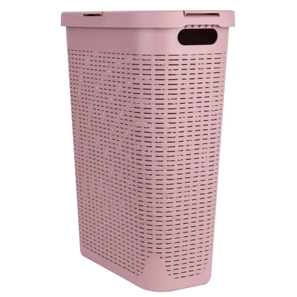 Mind Reader 40-Liter Slim Laundry Hamper in Pink