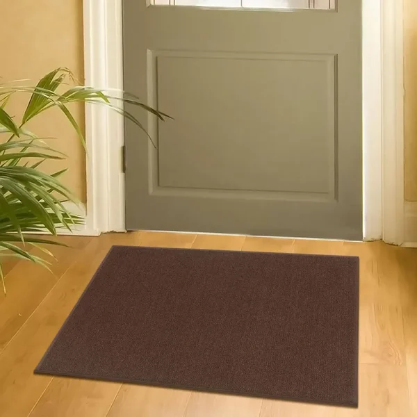 Ottomanson Ottohome Solid Non-Slip Runner / Area Rug - 2'3" x 3' - Brown