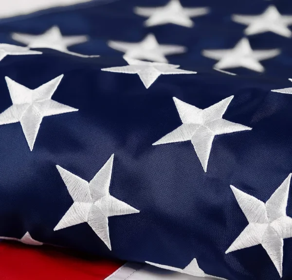 American Flag 10x15 ft: Longest Lasting US Flag, Made from Nylon, Embroidered Stars, Sewn Stripes, Brass Grommets, UV Protection Perfect for