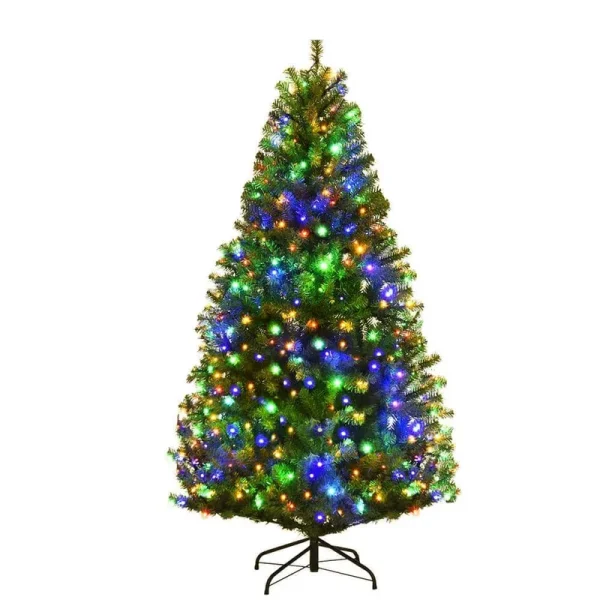 Costway 5ft Pre-Lit Artificial Christmas Tree Hinged 150 LED Lights