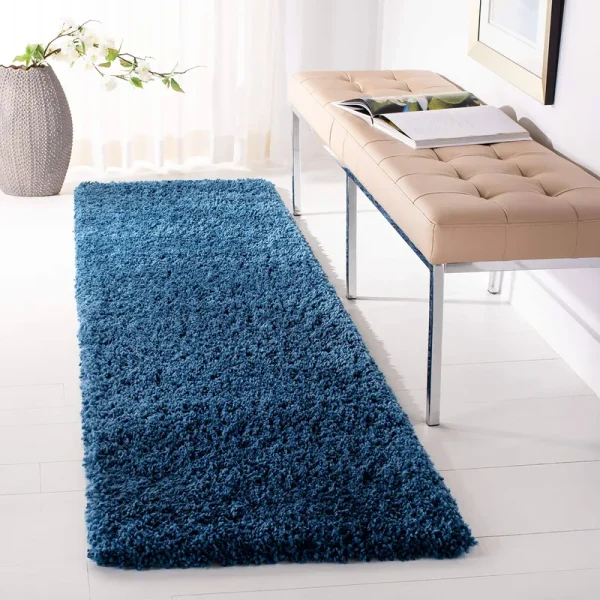 Safavieh Fontana Shag Collection FNT800M Blue Rug - 2' 3" x 6'