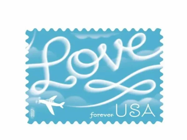 Forever Stamps 2017 Love Skywriting – Love Series. First-Class Postage