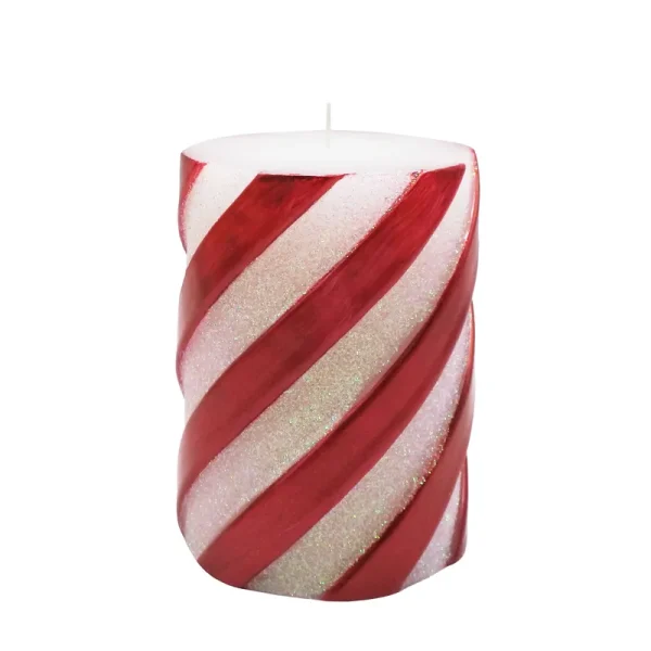 3" x 4" Unscented Peppermint Stripe Pillar Candle by Ashland | Michaels
