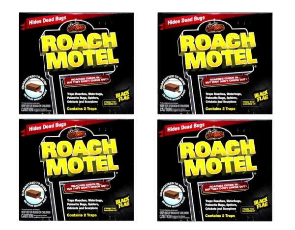 Black Flag Roach Motel Insect Trap 2 Traps, Pack of 4