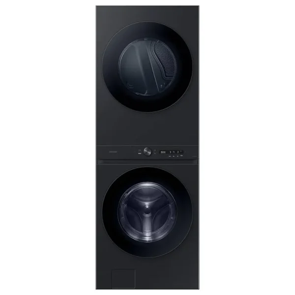 Samsung Bespoke 4.6 Cu. ft. Brushed Black Washer, 7.6 Cu. ft. Gas Dryer Stack Laundry