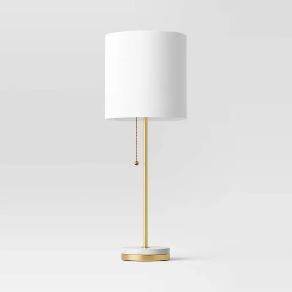 New - Hayes Marble Base Stick Lamp Brass - Project 62