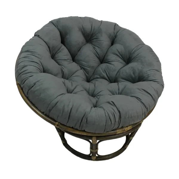 Blazing Needles 52 in. Solid MicroSuede Papasan Cushion, Steel Grey