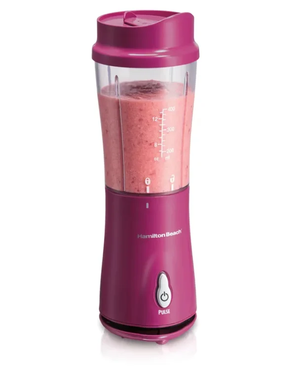 Hamilton Beach Single-Serve Blender with Travel Lid, Pink