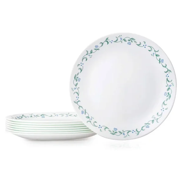 Corelle Vitrelle 8-Piece Dinner Plates Set Triple Layer Glass and Chip Resistant Lightweight Round Country Cottage