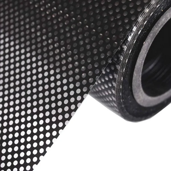 Moyishi One-Way Perforated Black Vinyl Privacy Window Film Electrostatic Adhesive Glass Wrap Roll (12" x 48")