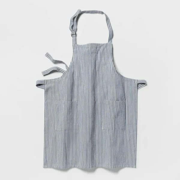 Cotton Striped Apron Blue - Threshold