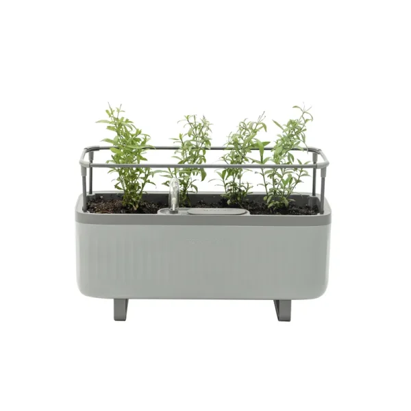 Vego Garden 2 Pack Self-Watering Herb Planter Box with Trellis Fog Gray