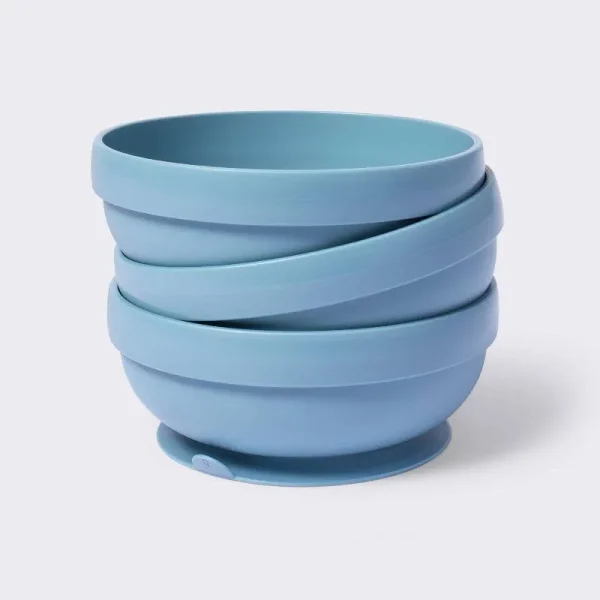 Suction Bowl - 3pk - Blue - Cloud Island