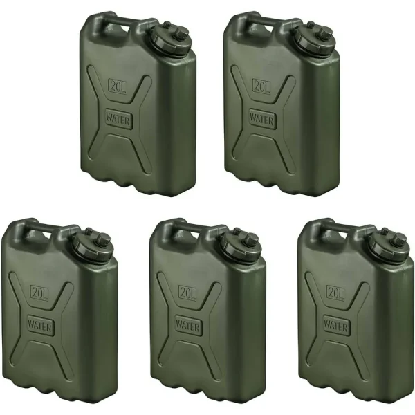 Scepter BPA Durable 5 Gallon 20 Liter Portable Water Storage Container (5 Pack)