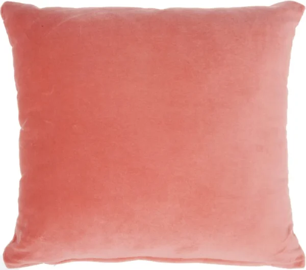 Nourison Solid Velvet Blush 16" x 16" Throw Pillow