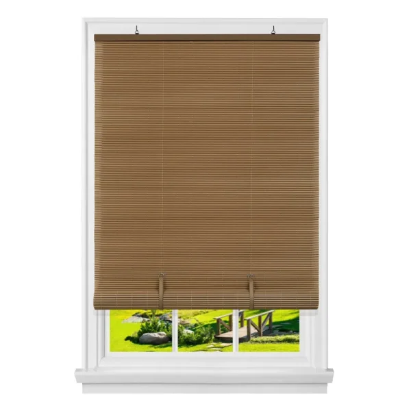 Achim 30 x 72 in. Cordless Solstice Vinyl Roll-Up Blind, Woodtone