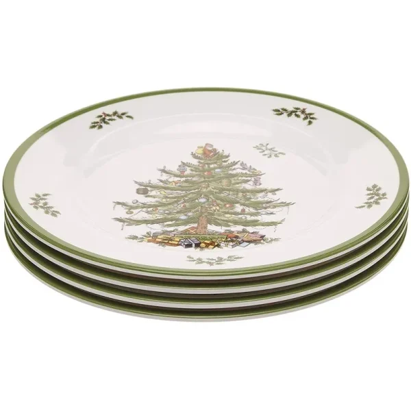 Spode Christmas Tree Melamine Salad Plates Set of 4