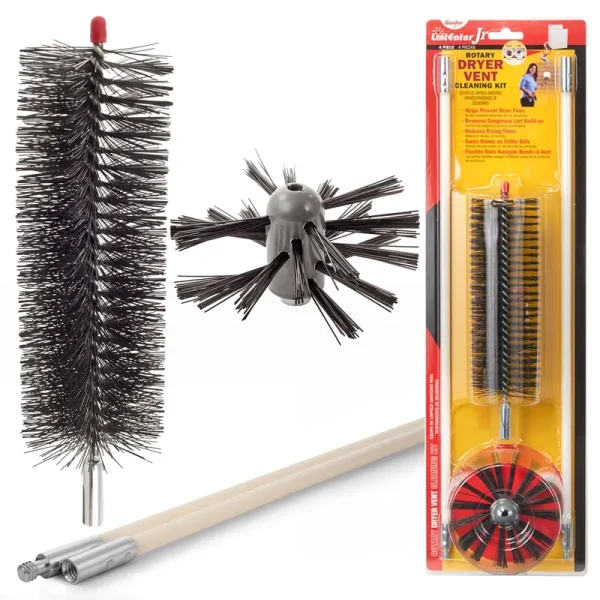 HY-C Dryer Cleaner Vent Kit - Gardus RJR601 LintEater Junior Rotary Dryer Vent Cleaning Kit, Dryer Vent Cleaning System, Dryer Brush Vent Cleaner