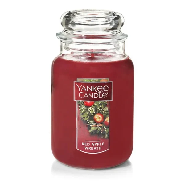 Yankee Candle Red Apple Wreath Large Jar Candle - 22 oz