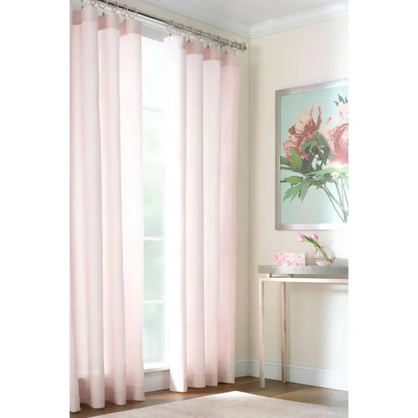 Pine Cone Hill Lush Linen Slipper Pink Curtain Panel 55"x63"