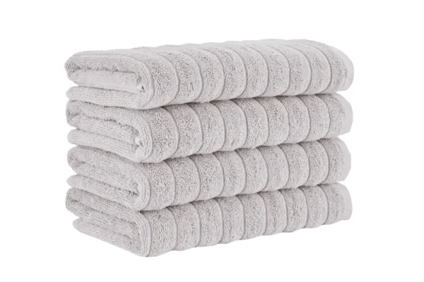 Brampton Turkish Cotton Hand Towels - 4 Pieces Platinum