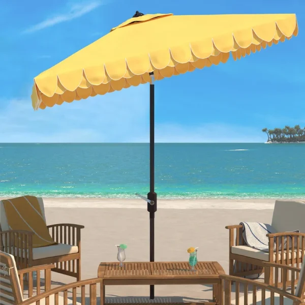 Safavieh 7.5 ft. Elegant Valance Square Umbrella, Yellow