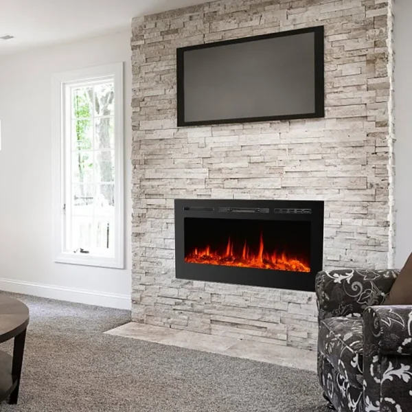 Wall Mounted Electric Fireplace Orren Ellis Size: 40��