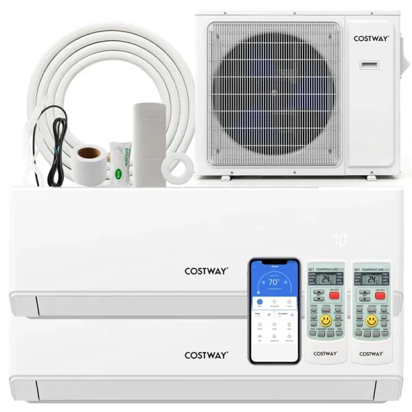 24000 BTU 23 SEER2 Tri Zone Mini Split Air Conditioner & Heater, WiFi Enabled Inverter Ductless AC System with Heat Pump & Energy Star